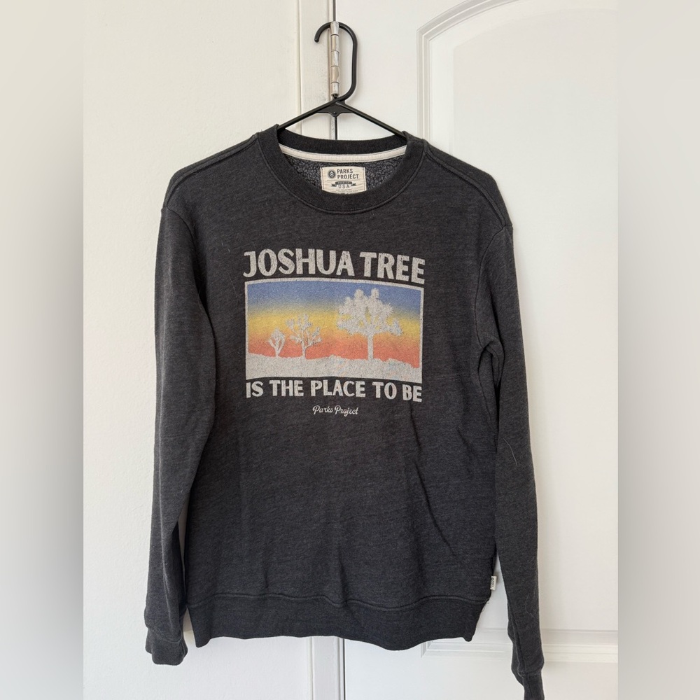 Parks Project Gray Crewneck Sweater with Outdoor Theme
